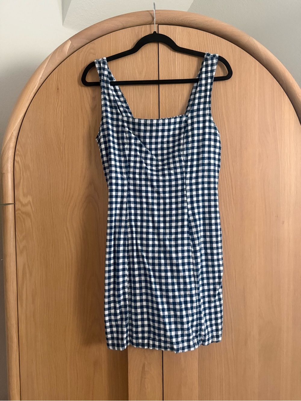 Old Navy Blue & White Gingham Square-Neck Mini Dress